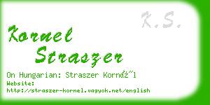 kornel straszer business card